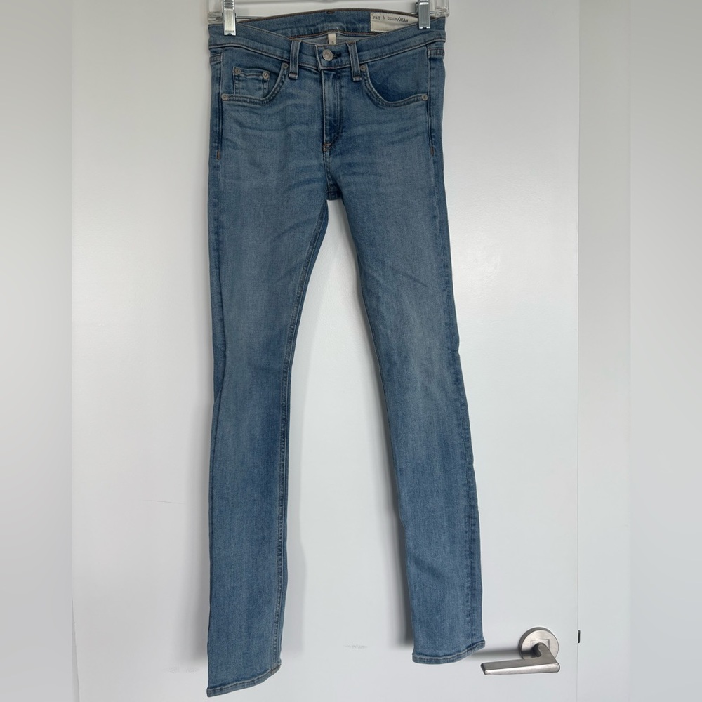 Rag & Bone 13” Waist Skinny Jeans, Light Blue, Size 27.